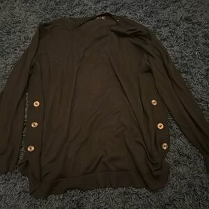 Lety & Me Black side detail button sweater. Size 2XL